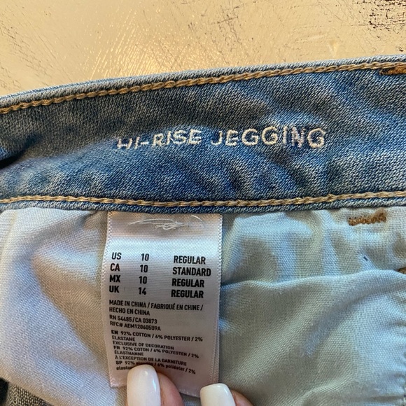 AEO Hi-Rise Super Stretch Jeggings Bleachwashed - Picture 6 of 7